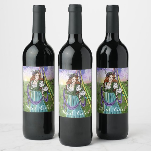 Mediaeval Peasant Maypole Cider Wine Label (Bottles)