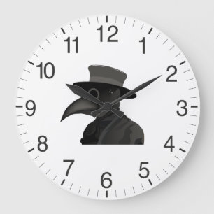 Mediaeval Plague Doctor Large Clock