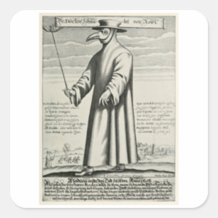 Mediaeval Plague Doctor Square Sticker