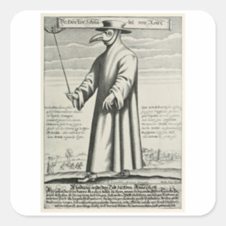 Mediaeval Plague Doctor Square Sticker
