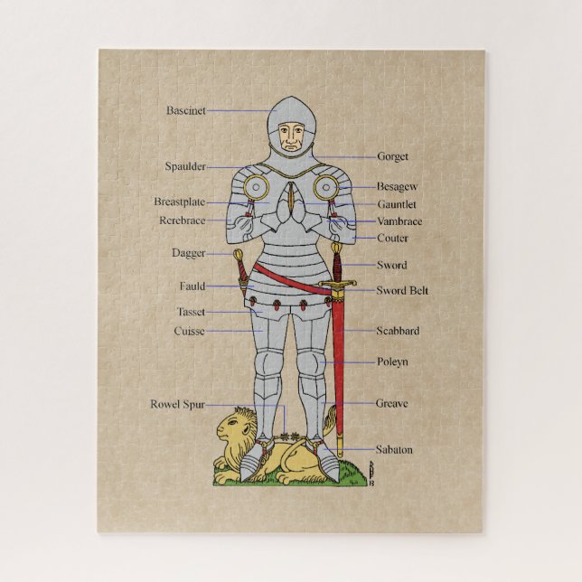 Mediaeval Plate Armour Circa 1430 Jigsaw Puzzle (Vertical)