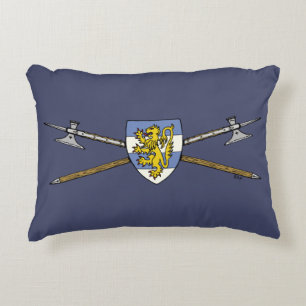 Mediaeval Poleaxes and Shield Decorative Cushion