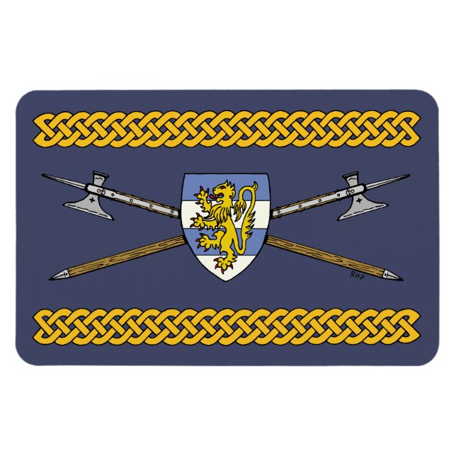 Mediaeval Poleaxes and Shield Magnet (Horizontal)