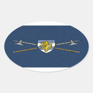 Mediaeval Poleaxes and Shield Oval Sticker