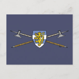 Mediaeval Poleaxes and Shield Postcard