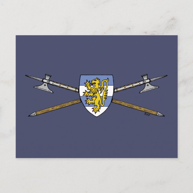 Mediaeval Poleaxes and Shield Postcard (Front)