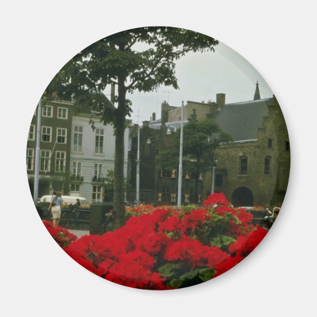 Mediaeval Prison In The Hague flowers Magnet (Front)