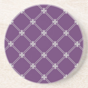 Mediaeval Purple and Silver Pattern Coaster