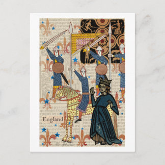 Mediaeval Queen and Knights Postcard
