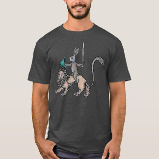 Mediaeval Rabbit rides a Lion because he can T-Shirt