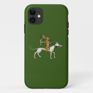 Mediaeval Rabbit Riding Dog and Holding Snail iPhone 11 Case