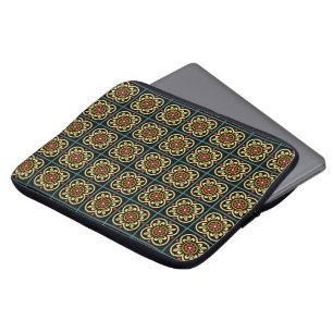 Mediaeval Red Yellow Flower Lilies Vintage Pattern Laptop Sleeve
