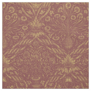 Mediaeval Renaissance Era Flower Vase Pattern Fabric