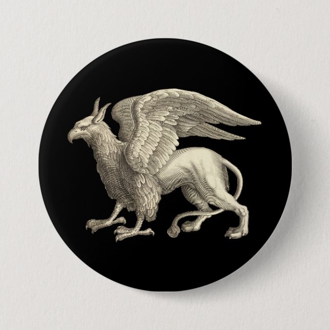 Mediaeval Renaissance Griffin 7.5 Cm Round Badge (Front)