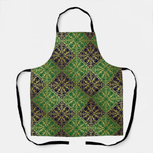 Mediaeval Renaissance Herald Lion Leopard Metallic Apron