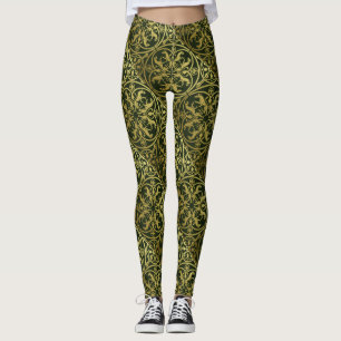 Mediaeval Renaissance Herald Lion Leopard Metallic Leggings