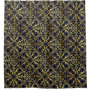 Mediaeval Renaissance Herald Lion Leopard Metallic Shower Curtain