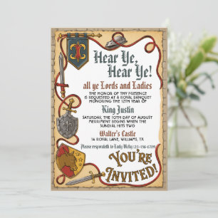Mediaeval Renaissance King Birthday Invitation
