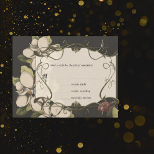 Mediaeval Renaissance Magnolia  Wedding RSVP