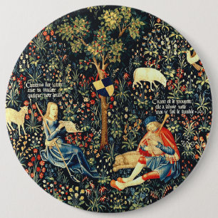 Mediaeval Renaissance Tapestry Shepherds and Shee 6 Cm Round Badge