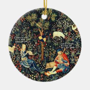Mediaeval Renaissance Tapestry Shepherds and Shee Ceramic Ornament