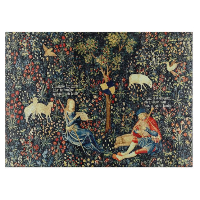 Mediaeval Renaissance Tapestry  Shepherds and Shee Cutting Board (Front)