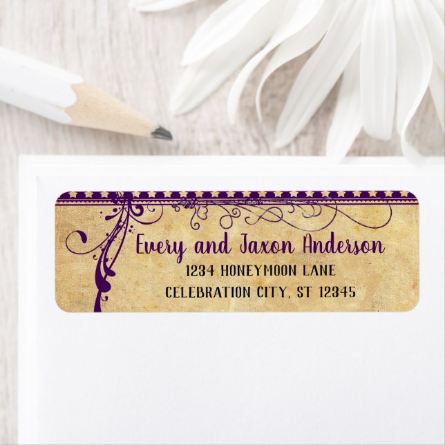 Mediaeval Renaissance Ultra Violet Return Address Label (Insitu)
