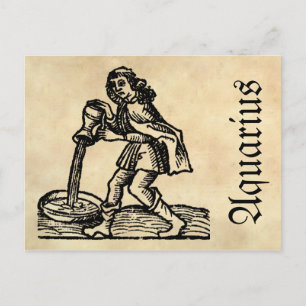 Mediaeval Renaissance Zodiac Symbol Aquarius Postcard