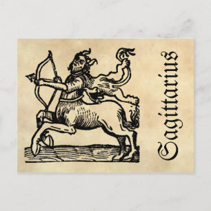 Mediaeval Renaissance Zodiac Symbol Sagittarius Postcard
