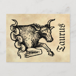 Mediaeval Renaissance Zodiac Symbol Taurus Postcard