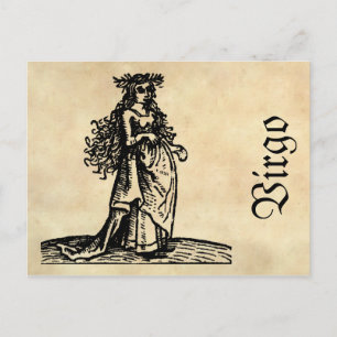 Mediaeval Renaissance Zodiac Symbol Virgo Postcard
