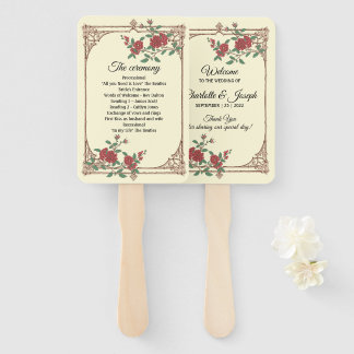 Mediaeval Romantic Wedding Program Hand Fan
