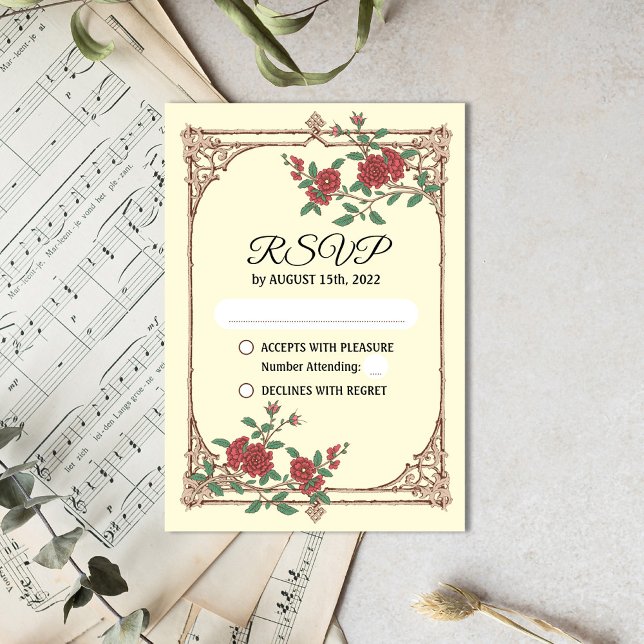 Mediaeval Romantic Wedding RSVP Card (Creator Uploaded)