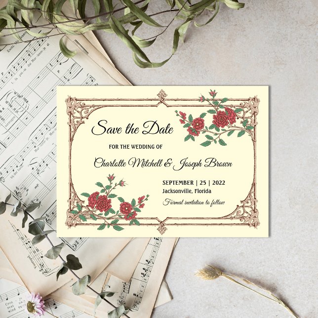 Mediaeval Romantic Wedding Save the Date Card (Creator Uploaded)
