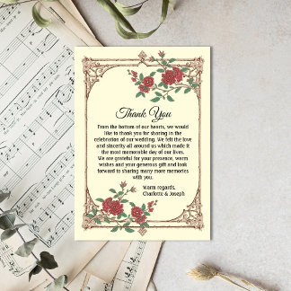 Mediaeval Romantic Wedding Thank You Card