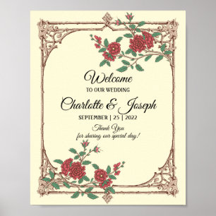 Mediaeval Romantic Wedding Welcome Sign Poster