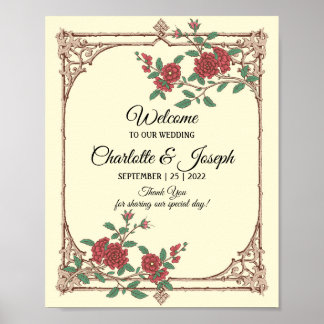 Mediaeval Romantic Wedding Welcome Sign Poster