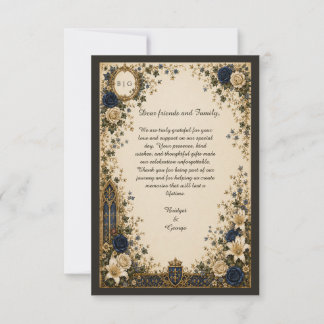 Mediaeval Royal Gothic Monogram Crest Wedding Thank You Card