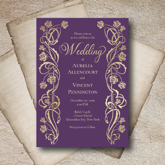 Mediaeval Royal Roses Sword Invitation