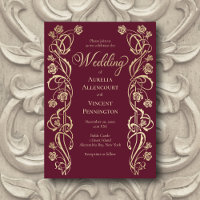 Mediaeval Royal Roses Sword Wedding Invitation