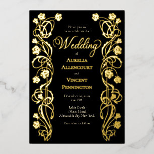 Mediaeval Royal Roses Sword Wedding Invitation