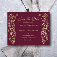 Mediaeval Royal Roses Wedding Save the Date