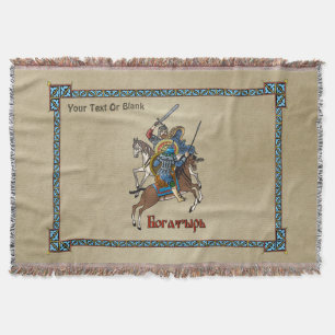 Mediaeval Russian Bogatyr Throw Blanket