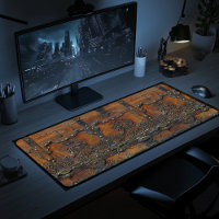 Mediaeval Rustic Leather Iron Print Desk Mat