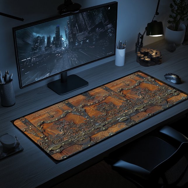 Mediaeval Rustic Leather Iron Print Desk Mat (Creator Uploaded)