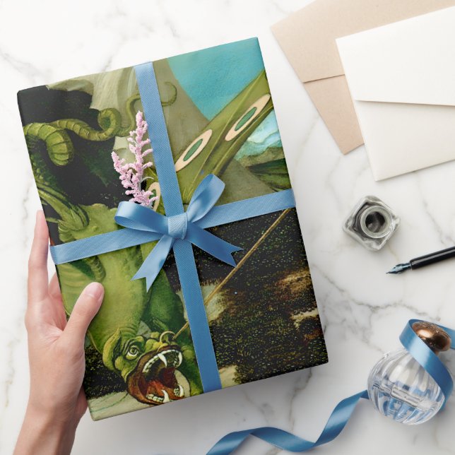 Mediaeval Saint George and the Drago Wrapping Paper (Gifting)