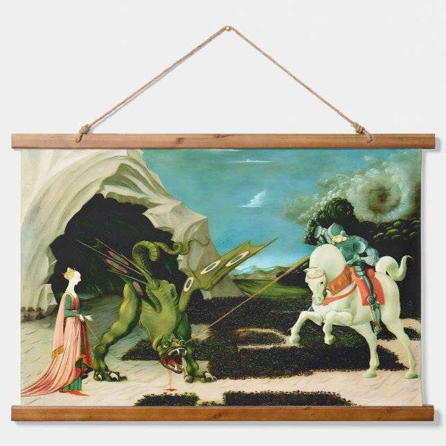 Mediaeval Saint George and the Dragon Hanging Tapestry (Front)