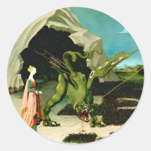 Mediaeval Saint George and the Dragon Sticker