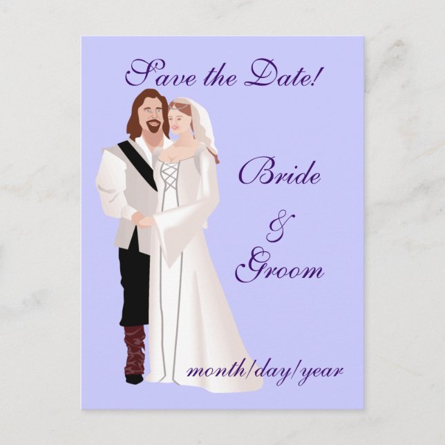 Mediaeval Save the Date! Announcement Postcard (Front)