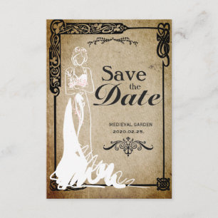 Mediaeval Save the Date bride